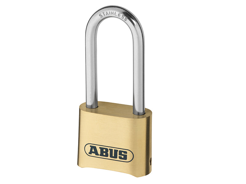 ABUS Mechanical 180IB/50HB63 50mm Brass Body Combination Padlock Long Shackle (4-Digit) Carded