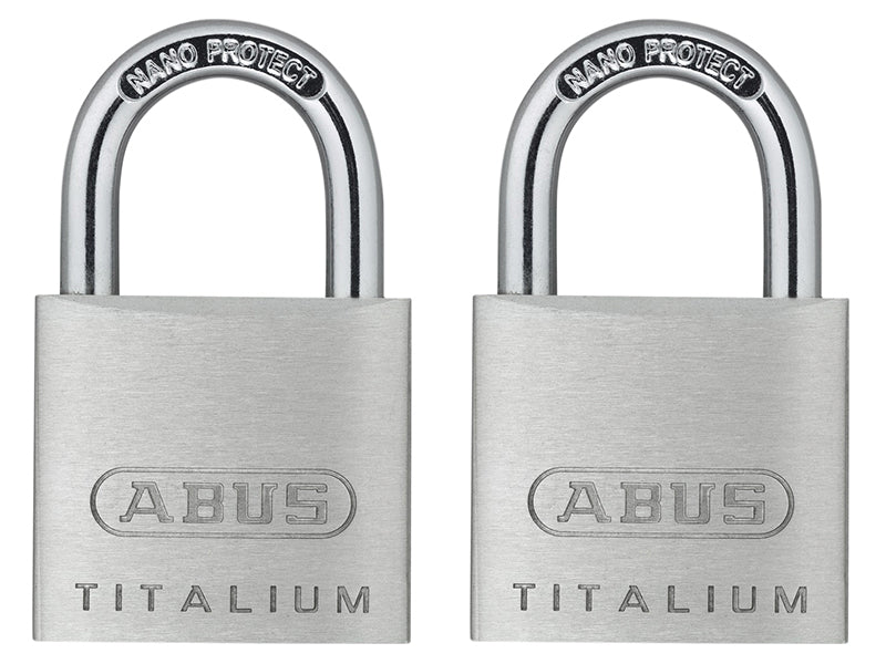 ABUS Mechanical 64TI/30mm TITALIUM™ Padlock Carded Twin Pack