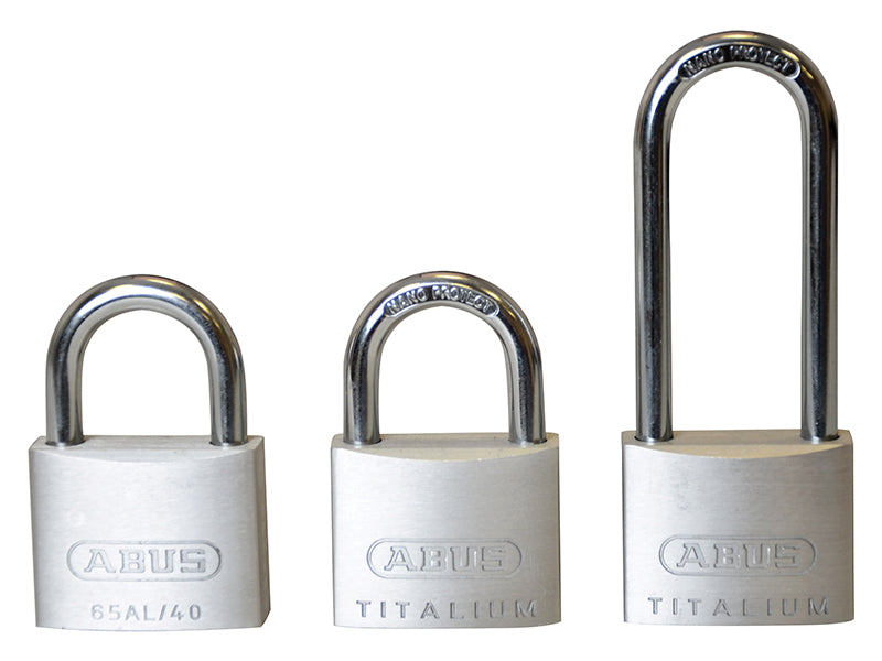 ABUS Mechanical 64TI/40mm TITALIUM™ Padlock Triple Pack (1 Long Shackle)