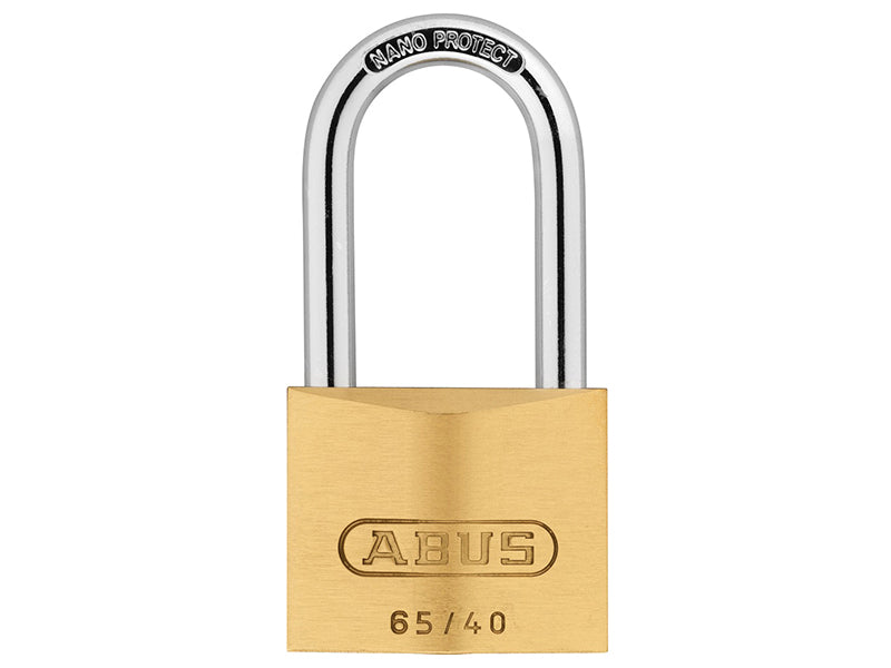 ABUS Mechanical 65/40mm Brass Padlock 40mm Long Shackle