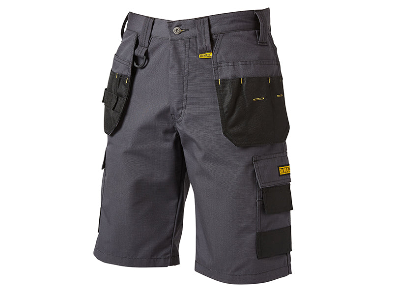 DEWALT Cheverley Lightweight Grey Polycotton Shorts Waist 32in