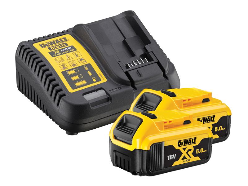 DEWALT DCB184 B2C XR Charger & Battery Set 18V 2 x 5.0Ah Li-ion