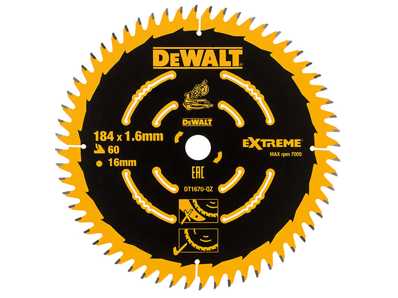 DEWALT ELITE™ Series Mitre Saw Blade 184 x 16mm x 60T