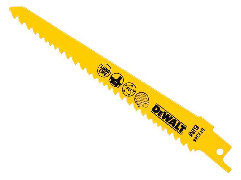 DEWALT Bi-Metal Reciprocating Blade for Wood Cordless 152mm Pack of 5