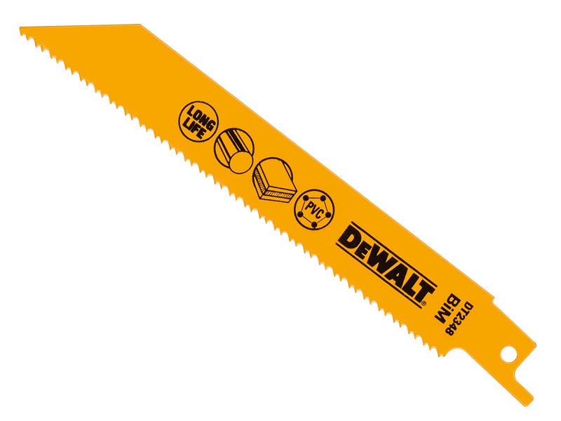 DEWALT Bi-Metal Reciprocating Blade for Plastic & Pipes 152mm( Pack 5)