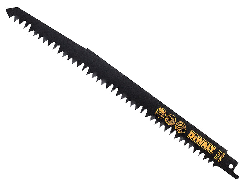 DEWALT HCS Reciprocating Blade for Wood, Fast Cuts 240mm x 5/6.5 TPI Pack of 5