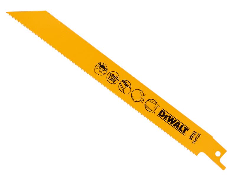 DEWALT Bi-Metal Reciprocating Blade for Metal 203mm x 18 TPI (Pack 5)