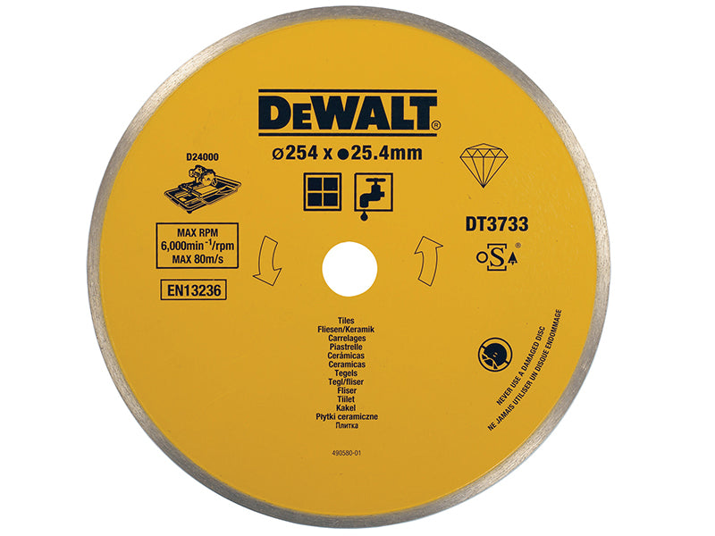 DEWALT Ceramic Diamond Tile Blade 254 x 25.4mm