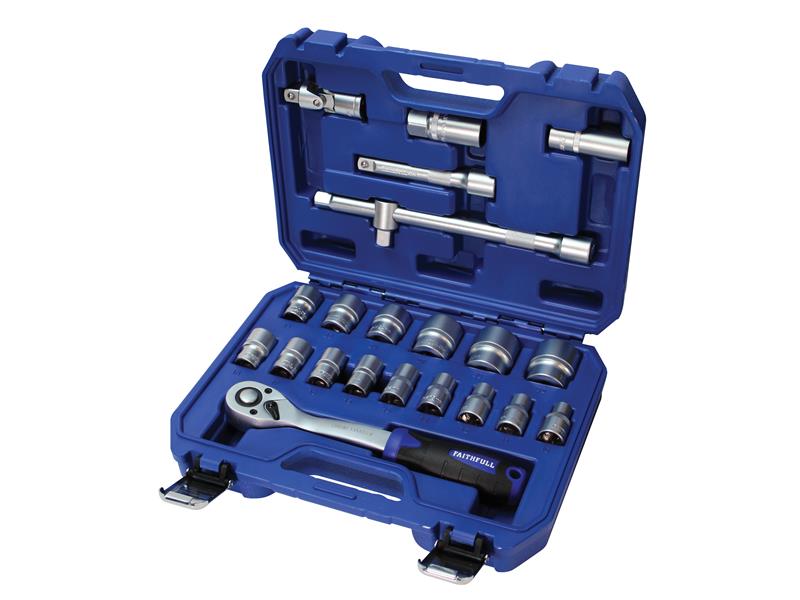 Faithfull 1/2in Drive Socket Set, 22 Piece