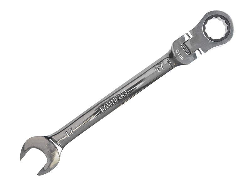 Faithfull Ratchet Combination Spanner Flex Head CV 17mm