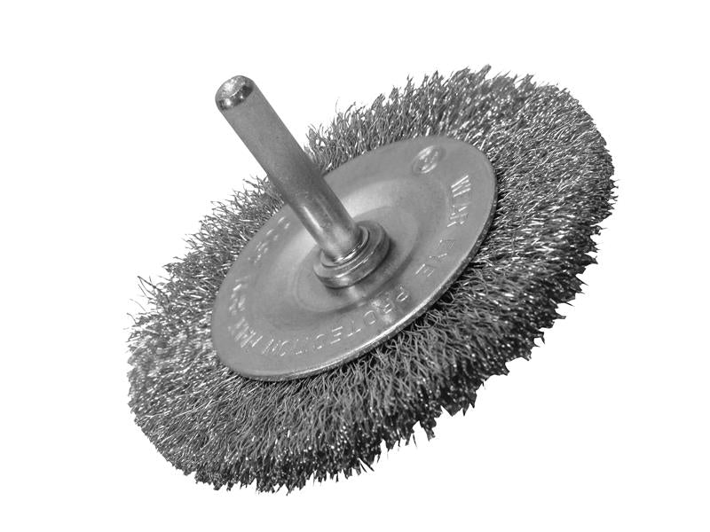 Faithfull Wire Brush 75mm x 6mm Shank, 0.30 Wire