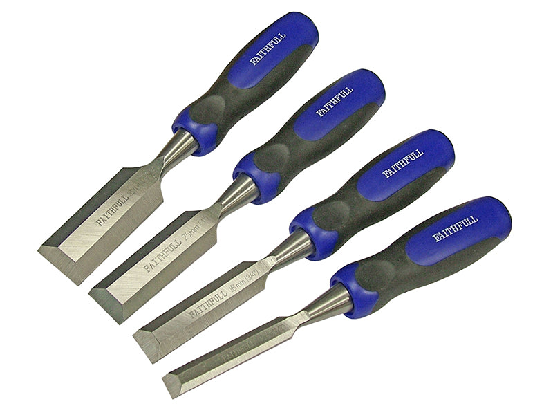 Faithfull Bevel Edge Butt Chisel Set, 4 Piece