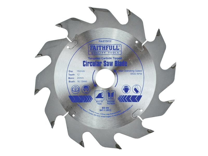 Faithfull TCT Circular Saw Blade 150 x 20mm x 12T POS