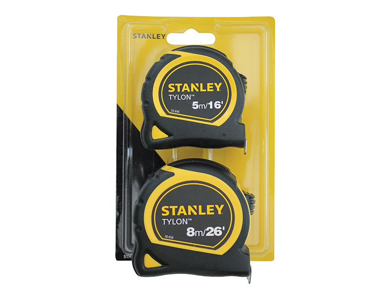 STANLEY® Tylon™ Pocket Tapes 5m/16ft + 8m/26ft (Twin Pack)