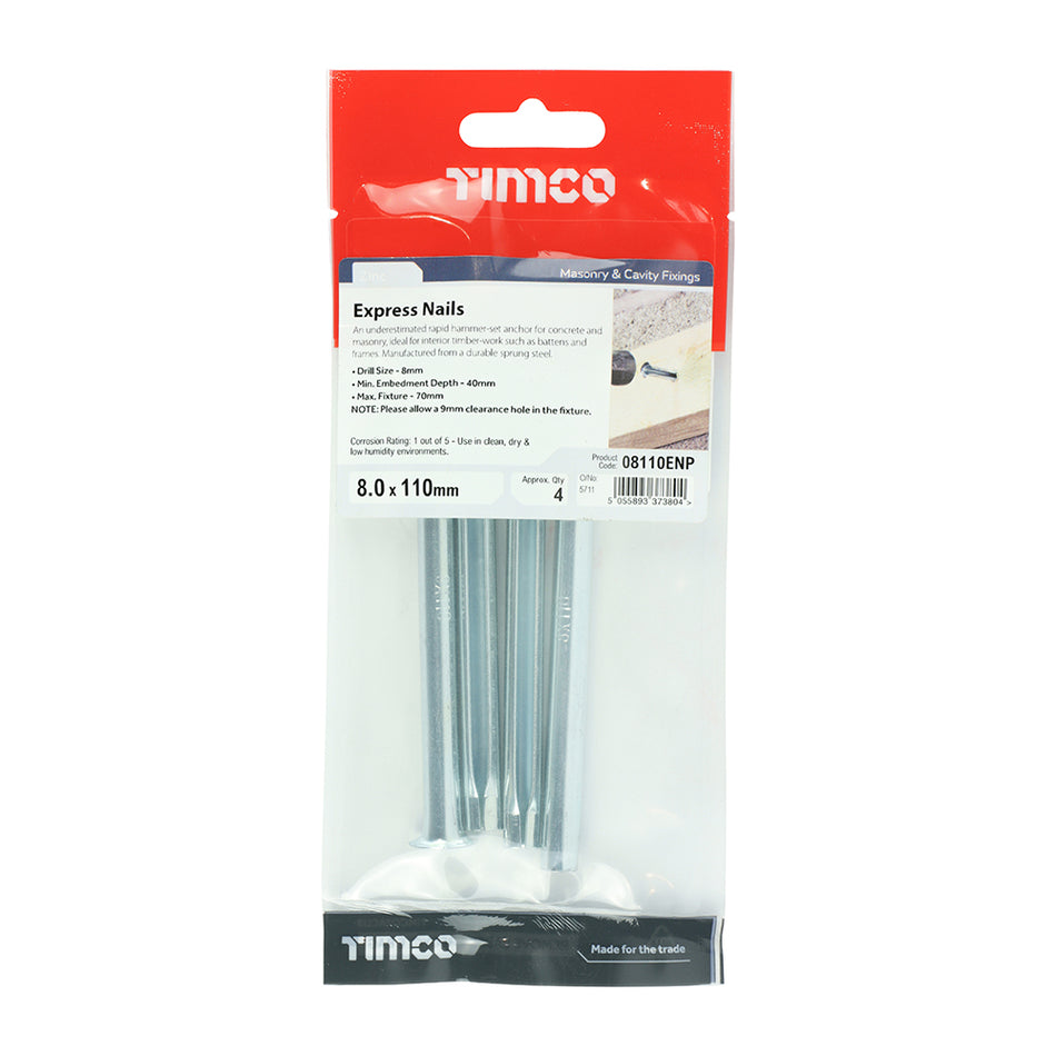 TIMCO Express Nails Silver - 8.0 x 110