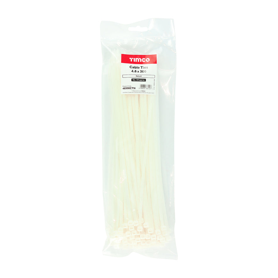 TIMCO Cable Ties Natural - 4.8 x 300