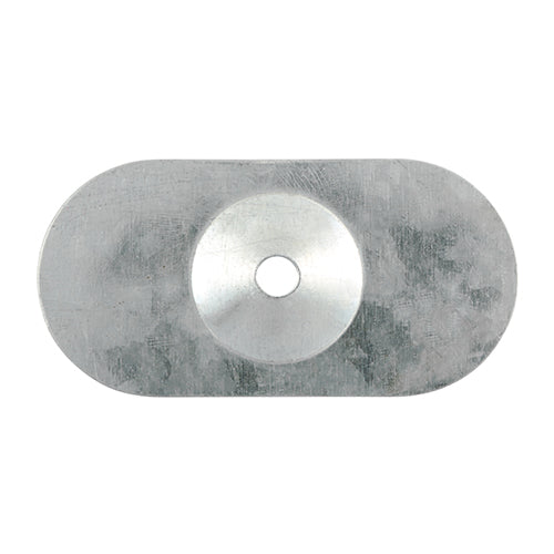 TIMCO Oval Metal Insulation Stress Plate Silver - 82 x 40