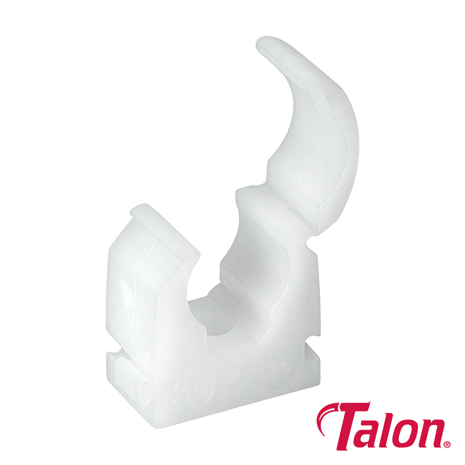 Single Hinged Pipe Clips White - 15mm