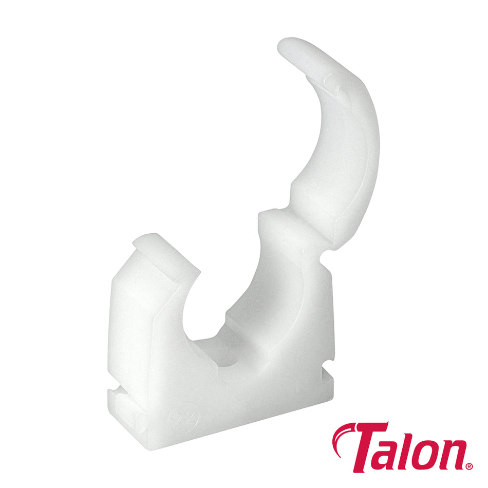 Single Hinged Pipe Clips White - 22mm