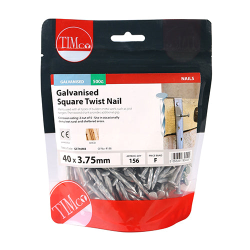 TIMCO Square Twist Nails Galvanised - 40 x 3.75