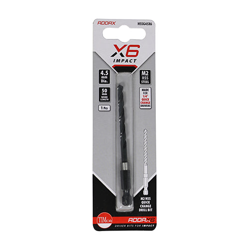 TIMCO X6 HSS Impact Drill Bits - 5.0mm