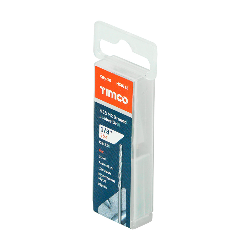 TIMCO Ground Jobber Drills HSS M2 - 1/8"