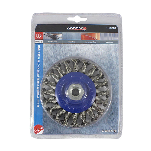 TIMCO Angle Grinder Wheel Brush Twisted Knot Stainless Steel - 115mm