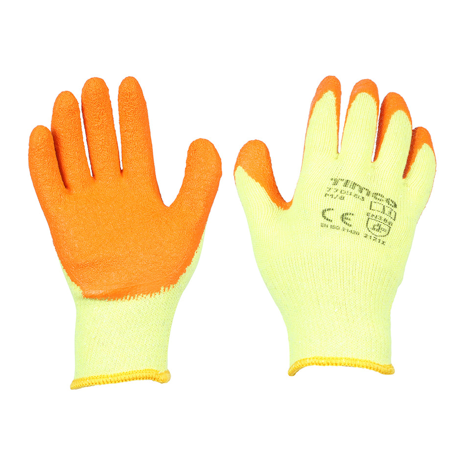 TIMCO Eco Grip Crinkle Latex Coated Polycotton Gloves Multi Pack - Medium