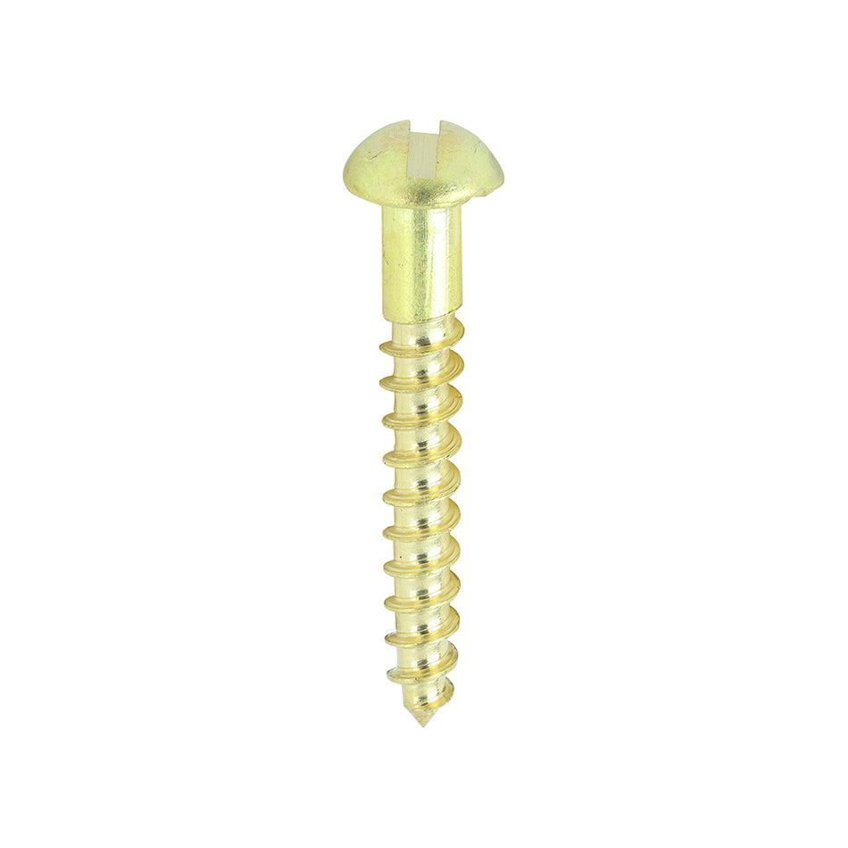 TIMCO Solid Brass Round Head Woodscrews - 6 x 1