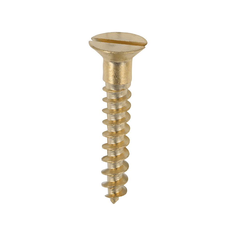 TIMCO Solid Brass Countersunk Woodscrews - 8 x 1