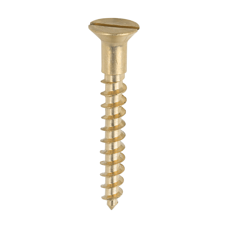 TIMCO Solid Brass Countersunk Woodscrews - 10 x 1 1/2