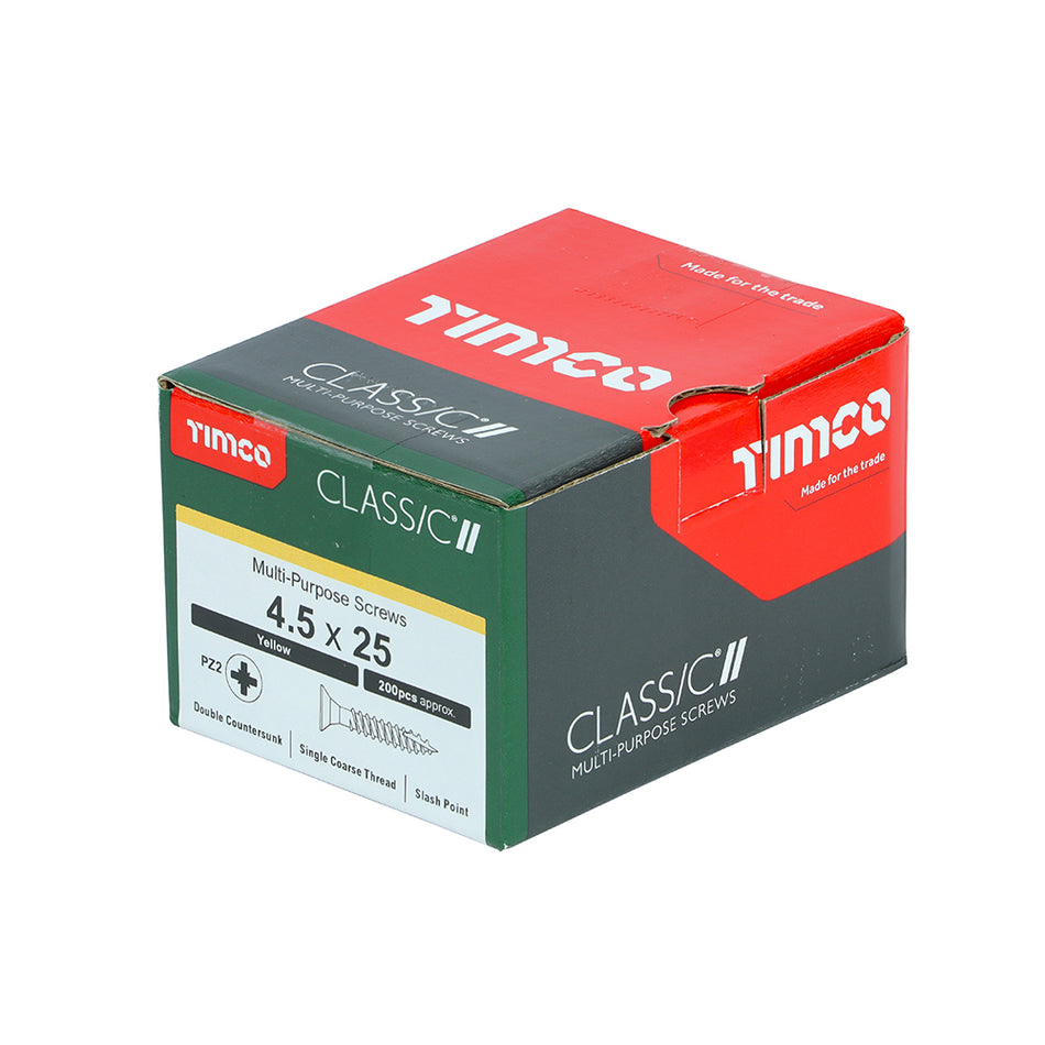 TIMCO Classic Multi-Purpose Countersunk Gold Woodscrews - 4.5 x 25