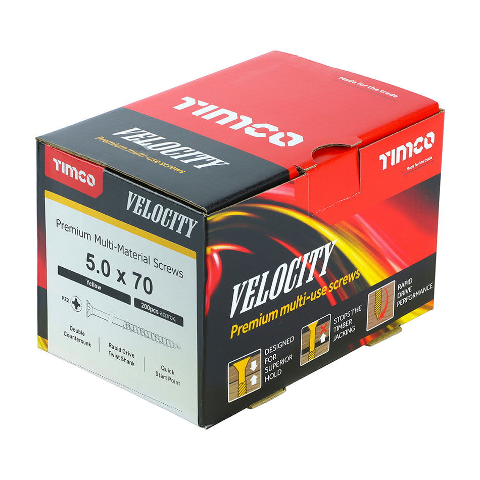 TIMCO Velocity Premium Multi-Use Countersunk Gold Woodscrews - 5.0 x 70