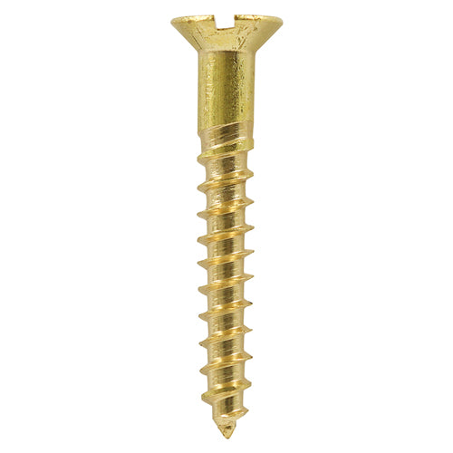 TIMCO Solid Brass Countersunk Woodscrews - 10 x 2
