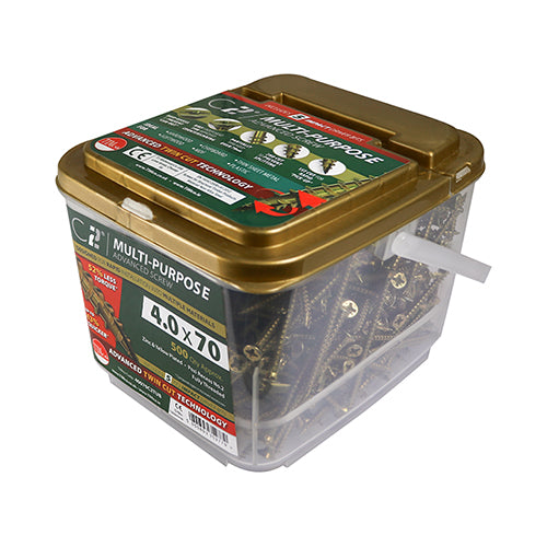 TIMCO C2 Strong-Fix Multi-Purpose Premium Countersunk Gold Woodscrews - 5.0 x 40