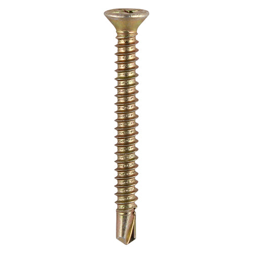 TIMCO Window Fabrication Screws Countersunk with Ribs PH Self-Tapping Self-Drilling Point Yellow - 3.9 x 16