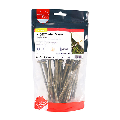 TIMCO Wafer Head Exterior Green Timber Screws  - 6.7 x 125