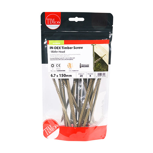 TIMCO Wafer Head Exterior Green Timber Screws  - 6.7 x 150