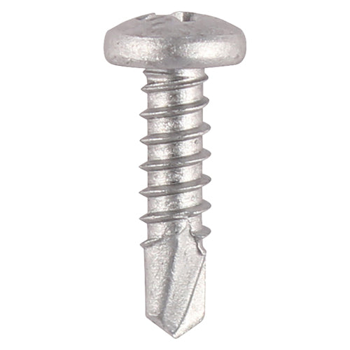 TIMCO Window Fabrication Screws Pan PH Self-Tapping Self-Drilling Point Martensitic Stainless Steel & Silver Organic - 4.2 x 13