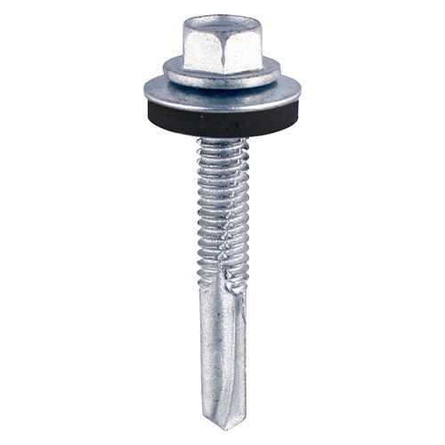 TIMCO Self-Drilling Heavy Section Silver Screws with EPDM Washer - 5.5 x 38