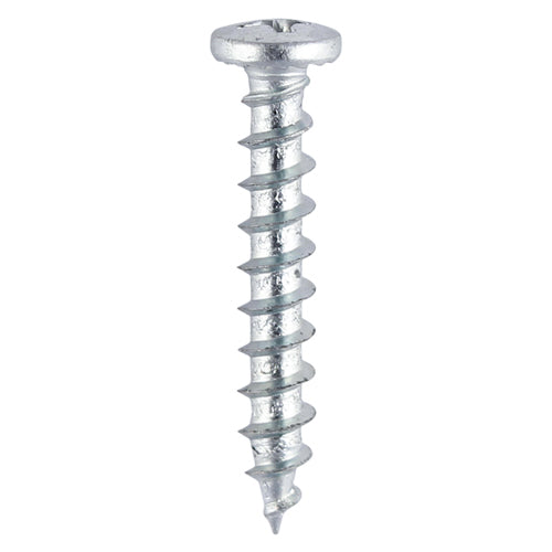 TIMCO Window Fabrication Screws Friction Stay Shallow Pan with Serrations PH Single Thread Gimlet Point Zinc - 4.8 x 25