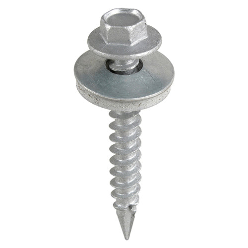 TIMCO Slash Point Sheet Metal to Timber Screws Exterior Silver with EPDM Washer - 6.3 x 125