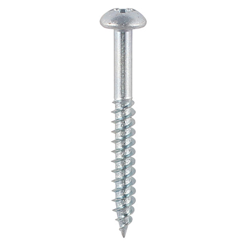 TIMCO Twin-Threaded Round Head Silver Woodscrews - 10 x 11/4