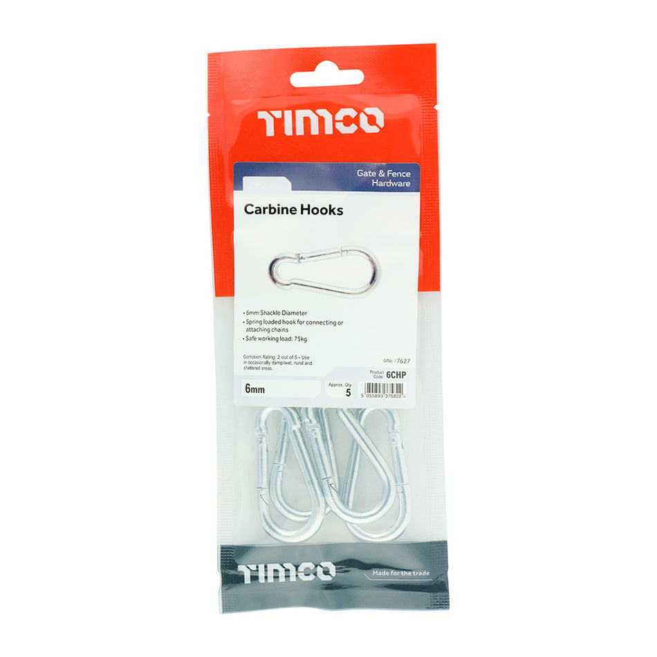 TIMCO Carbine Hooks Silver - 6mm