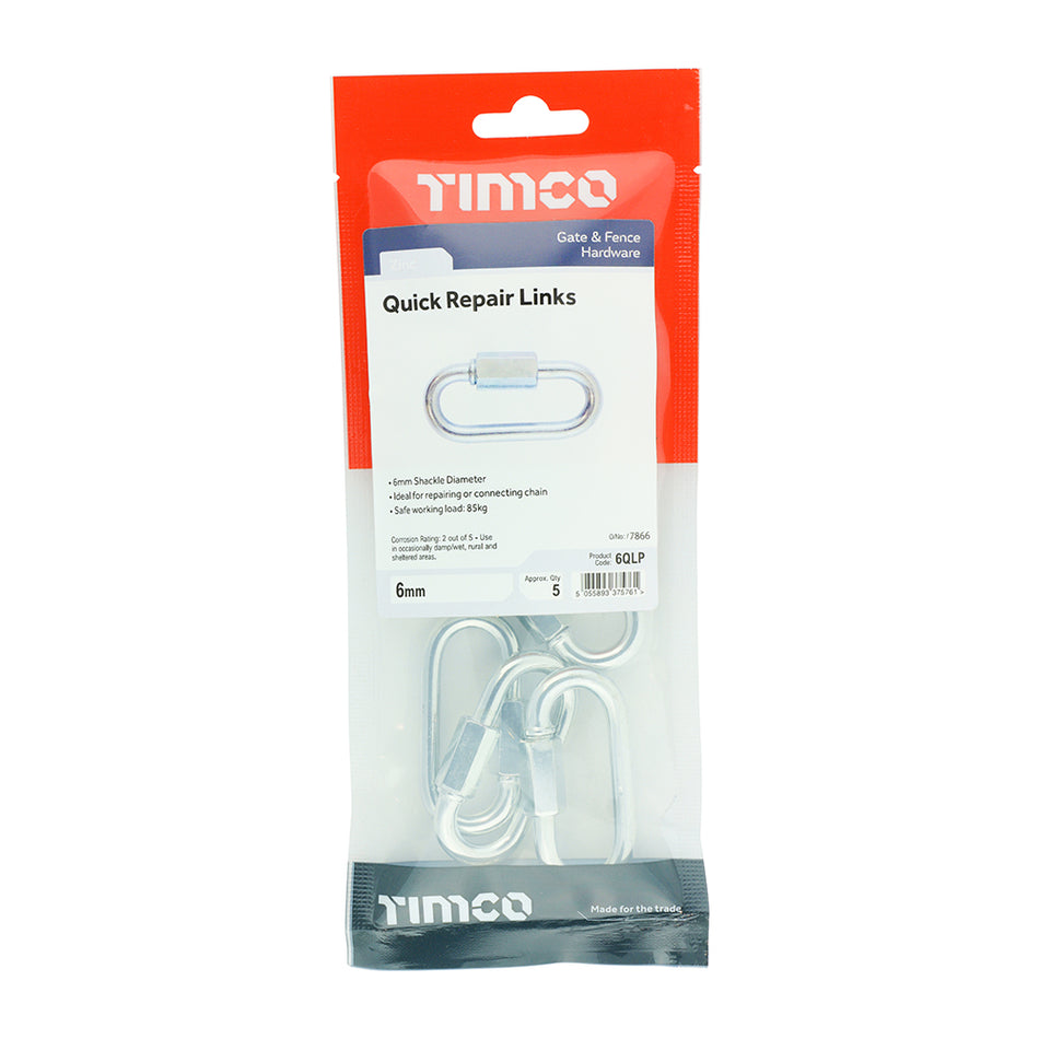 TIMCO Quick Repair Chain Links Silver - 6mm